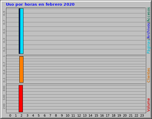 Uso por horas en febrero 2020